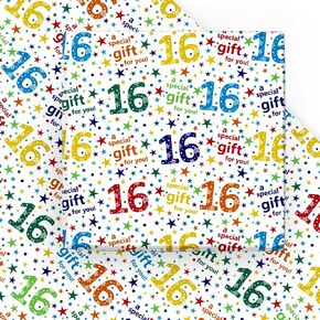 WRAPAHOLIC Birthday Wrapping Paper Sheet - 6 Sheets Colorful 13th Birthday Design Folded Flat for Birthday, Party, Baby Showers - 19.7 Inch X 27.5 Inch Per Sheet in Kuwait