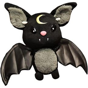 NatureMan Bat Plush Stuffed Animal Toys,Halloween Black Bat Decor Soft Hugging Plush Doll Toy Gifts,for Kids Birthday, Halloween, Christmas (Black,11.8inch) in Saudi Arabia