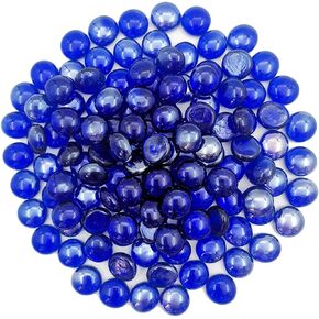 Flat Glass Marbles 1 Pound Vase Filler Fire Pit Glass Pebbles for Indoor Plants, Aquarium Fish Tank Decorations, Home Decor, Fire Pit, Landscaping, Arts Crafts (Amber)