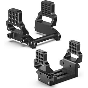 COOWOO Aluminum Alloy TRX4M Shock Mounts Tower Bracket with Electronic Control Module Tray Front Rear Set for 1/18 RC Crawler TRX4M Upgrades Defend Bronc Universal(Black)
