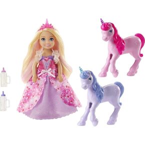 Barbie Dreamtopia Gift Set with Chelsea Princess Doll in Heart Dress, 2 Baby Unicorns and Accessories, Gift for 3 to 7 Year Olds in Saudi Arabia