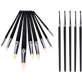 VideoPUP 9PCS Black Rod Rubber Silicone Pen Soft Clay Color Shaper Sculpting Painting Tools Wood Shank Pottery Painting Tools Soft Clay Ceramic Modified Soft Head Pen in Kuwait