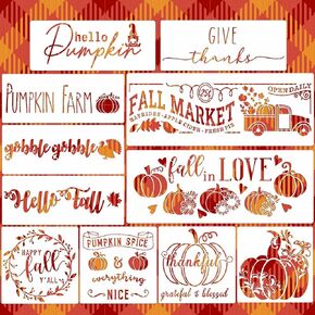 Fall Stencils Pumpkin Stencil Thanksgiving Stencil for Painting on Wood Autumn Thankful Stencils for Porch Wood Signs Door Canvas Fabric in Kuwait