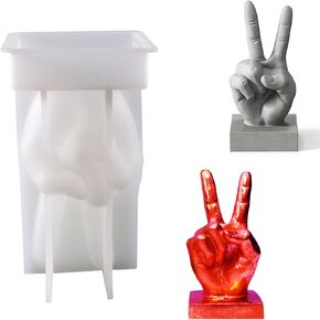 قوالب راتنج حامل شموع، قالب شمعة انتصار كبير، اليد ودية ايماءات سيليكون للراتنج ، قوالب راتنج ايبوكسي سيليكون لديكور الطاولة المنزلية in Kuwait