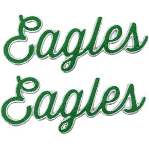 B-Sheep 2 PCS Eagles Cursive Word Patch Embroidered Iron On Patches for Decorate Craft Clothes in Kuwait