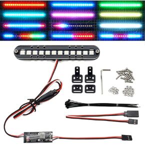 RC LED ضوء بار سقف مصباح المصباح الذيل ضوء عدة ضوء الوفير متوافق مع Traxxas RC سيارة شاحنة الزاحف Tamiya Losi HPI Rustler أضواء الشرطة المحورية (100 مم 1 بار)