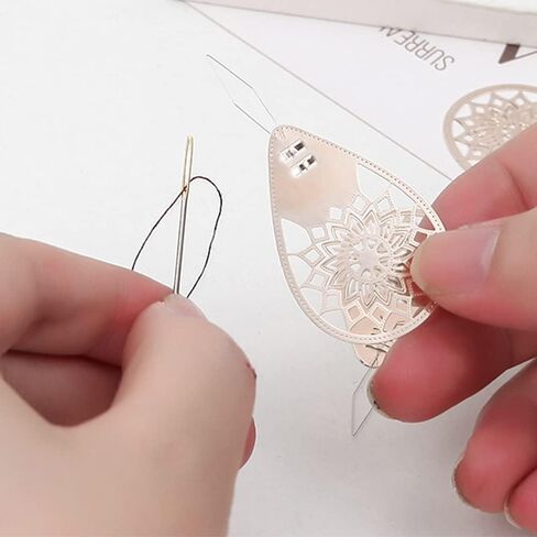 4 قطع من خيوط الإبرة، خيوط الخياطة من الفولاذ المقاوم للصدأ، أكثر ملاءمة لإكمال الحرف اليدوية عبر الغرز DIY in Kuwait