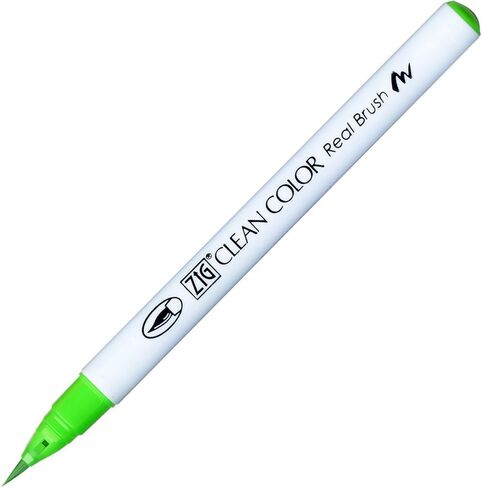 Kuretake ZIG Clean Color Real Brush Pen, Fluorescent Green Ink in Saudi Arabia