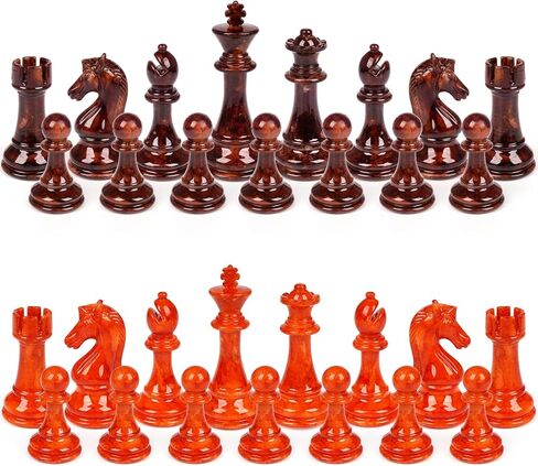 مجموعة شطرنج كبيرة 18.5 انش للبالغين والاطفال من الاكريليك وخليط معدني من الزنك، لوح شطرنج ثقيل محمول قابل للطي، مجموعة شطرنج انيقة للسفر، هدية لعبة لوحية - قطع شطرنج ستونتون الكلاسيكية in Kuwait