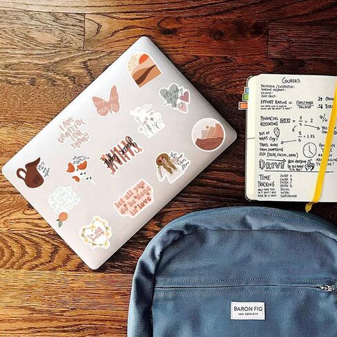 50PCS Aesthetic Boho Stickers, Encourage Motivate Inspiring Bohemian Minimalist Cute Vinyl Waterproof Stickers for Water Bottles Laptop Phone Journaling Scrapbook Journal, Scrapbooking Supplies Kit, in Saudi Arabia