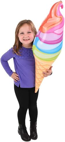 The Dreidel Company Rainbow Ice Cream Cones Inflate 36" (6-Pack) in Saudi Arabia