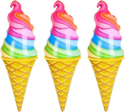 The Dreidel Company Rainbow Ice Cream Cones Inflate 36" (6-Pack) in Saudi Arabia