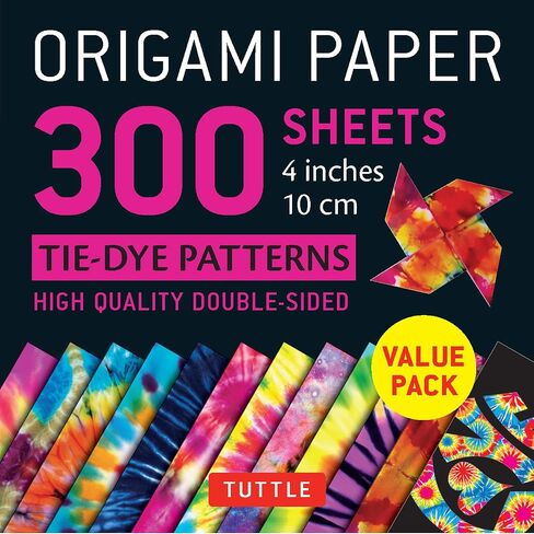 Origami Paper 300 sheets Tie-Dye Patterns 4" (10 cm): Tuttle Origami Paper: Double-Sided Origami Sheets Printed with 12 Different Designs in Saudi Arabia