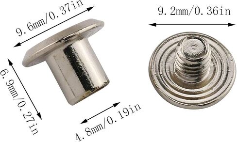 E-outstanding Phillip Chicago Screw 120sets 5x6mm Silver Chicago Screw Cross Head Phillips Drive Binding Screws Rivet Assembly Bolt for Book Binding DIY Leather Craft in Saudi Arabia
