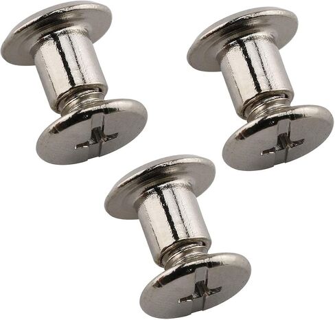 E-outstanding Phillip Chicago Screw 120sets 5x6mm Silver Chicago Screw Cross Head Phillips Drive Binding Screws Rivet Assembly Bolt for Book Binding DIY Leather Craft in Saudi Arabia