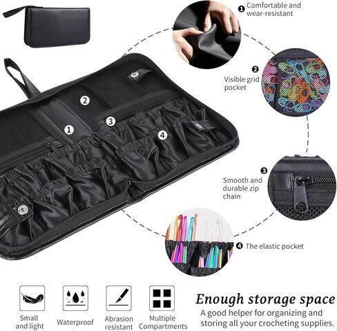 Crochet Hook Case Crochet Hook Organizer Portable Crochet Hook Holder Knitting Needles Case Travel Storage Bag for Knitting Needles, Knitting Accessories (Bag Only!) in Kuwait