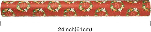 WRAPAHOLIC Kraft Christmas Wrapping Paper - 30 Inch X 100 Feet Jumbo Roll Christmas Garland with Merry Christmas Lettering Design in Saudi Arabia