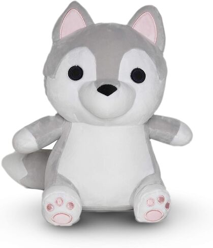 Avocatt Gray Wolf Plush Toy - 10 Inches Plushie Stuffed Animal - Hug and Cuddle with Squishy Soft Fabric and Stuffing for Boys and Girls in Saudi Arabia