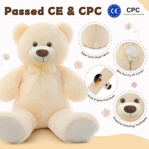 morismos العملاق تيدي بير محشوة الحيوان-35.4 '' كبير تيدي بير، لينة كبيرة تيدي بير لعبة أفخم، الوردي محشوة تيدي بير، حيوان محشو كبير لفتاة صبي صديقة عيد الحب in Kuwait