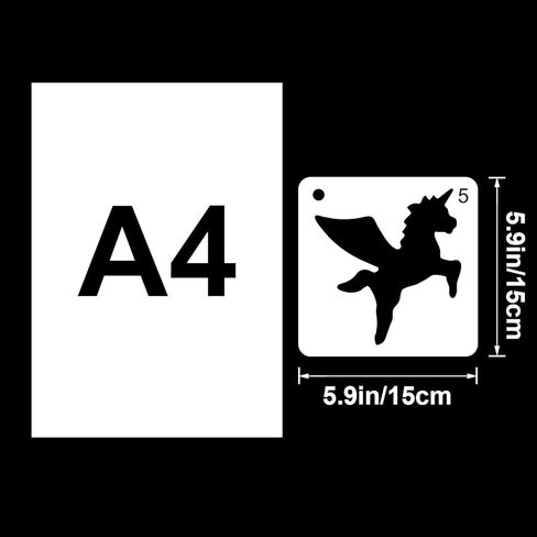 9 Pieces Unicorn Stencils Plastic Kids Drawing Stencil Reusable Unicorn Template for DIY Craft Painting Drawing in Kuwait