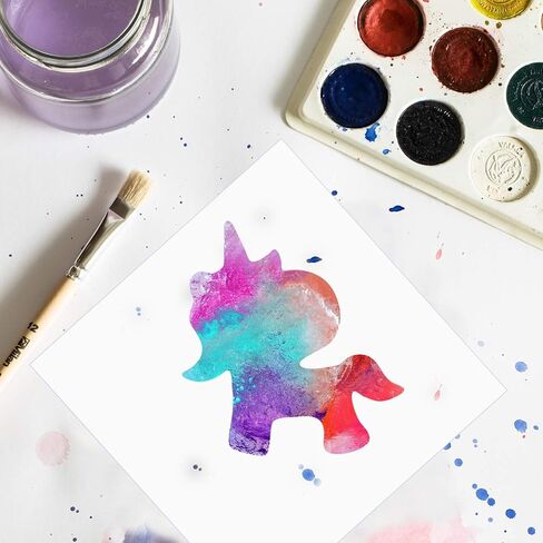 9 Pieces Unicorn Stencils Plastic Kids Drawing Stencil Reusable Unicorn Template for DIY Craft Painting Drawing in Kuwait