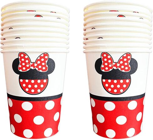 لوازم حفلات اعياد الميلاد بتصميم ميني احمر من بيجكوكي، تتضمن 40 طبق و20 منديل و20 كوب للبنات لتزيين حفلات ميني in Kuwait