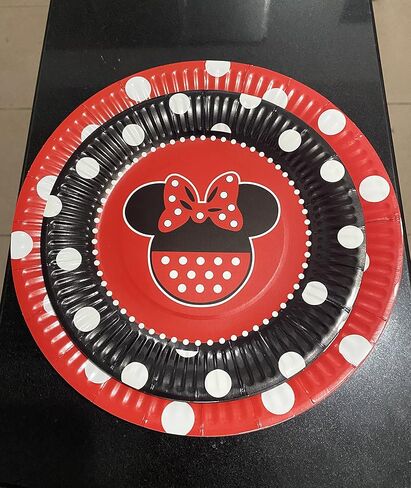 لوازم حفلات اعياد الميلاد بتصميم ميني احمر من بيجكوكي، تتضمن 40 طبق و20 منديل و20 كوب للبنات لتزيين حفلات ميني in Kuwait