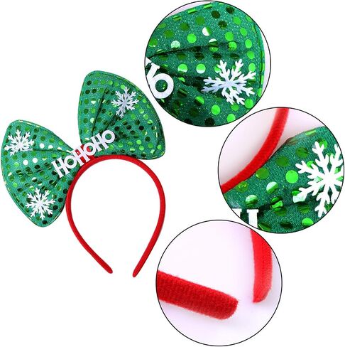Aneco 6 Pack Christmas Bow Headband Xmas Party Hats Bow Hair Hoop Christmas Decoration Headdress for Christmas Holiday Party Supplies in Saudi Arabia