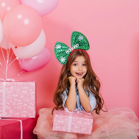 Aneco 6 Pack Christmas Bow Headband Xmas Party Hats Bow Hair Hoop Christmas Decoration Headdress for Christmas Holiday Party Supplies in Saudi Arabia