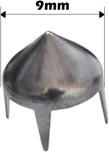 Trimming Shop Gun Metal/أسود عالي المخروط سبايك ترصيع المسامير زينة للحقيبة والحزام والجلد - ترصيع مسننة لموسيقى البانك روك أو المعدن القوطي - 9 مم in Kuwait