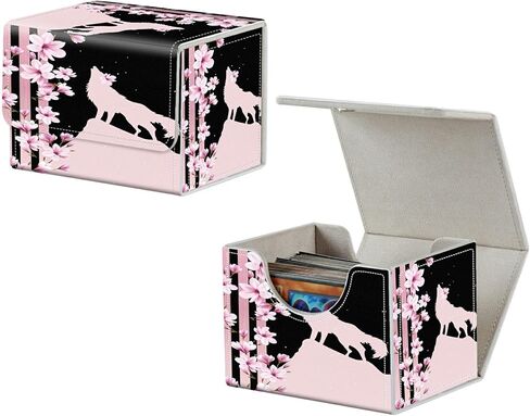 صندوق بطاقات Dikoer، صندوق MTG Commander Deck Box لبطاقات التداول، أكثر من 100 بطاقة بأكمام مع صندوق تخزين البطاقات المغناطيسية من جلد البولي يوريثان لبطاقات TCG CCG السحرية - نسر على العلم الأمريكي in Saudi Arabia