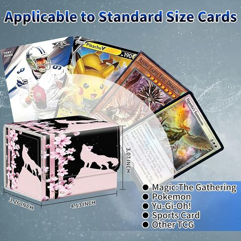 صندوق بطاقات Dikoer، صندوق MTG Commander Deck Box لبطاقات التداول، أكثر من 100 بطاقة بأكمام مع صندوق تخزين البطاقات المغناطيسية من جلد البولي يوريثان لبطاقات TCG CCG السحرية - نسر على العلم الأمريكي in Saudi Arabia