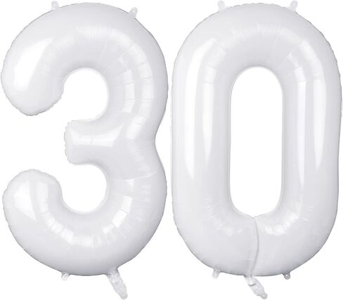 بالونات سوداء مقاس 40 بوصة مكونة من 30 رقمًا، بالونات فويل كبيرة الحجم لمستلزمات زينة حفلات عيد الميلاد الثلاثين / مناسبة الذكرى السنوية الثلاثين in Kuwait