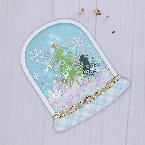 KSCRAFT Christmas Snow Globe Dome Shaker Metal Cut Die for DIY Scrapbook/MakCard / مستلزمات تزيين ممتعة للأطفال in Saudi Arabia
