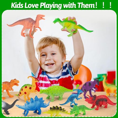 Tsomtto 20 PCS Dinosaur Toys for Kids 3-5 5-7 with Metal Storage Box Jurassic Dinosaur Figures Pull Back Car Toys for 2 3 4 Year Old Boy Girl Toddler Toys Age 2-4 Dino Book Party Favors 4-8 in Kuwait