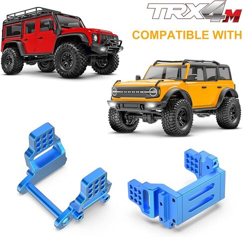 حامل صدمات أمامي وخلفي متعدد الفتحات من COOWOO للسيارات الزاحفة 1/18 TRX-4M RC - سبائك الألومنيوم، قوة معززة، تعليق قابل للتخصيص، وأداء محسن، أزرق in Kuwait
