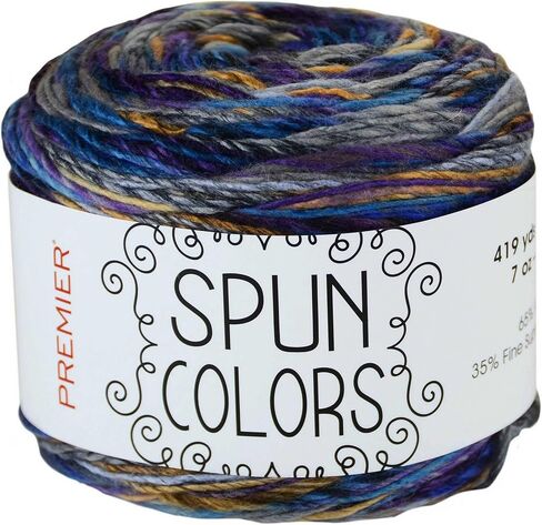 Premier Knitting Yarn Spun Colors Worsted Mallard 1110-05 (3-Skeins) Same Dye Lot Worsted Medium #4 Soft 65% Acrylic, 35% Fine Merino Superwash Wool Bundle with 1 Artsiga Craft Bag in Saudi Arabia