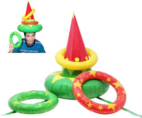 JOYIN Inflatable Elf Hat Christmas Ring Toss Game Set,Holiday Party Favors for Christmas Parties Games Toy in Kuwait
