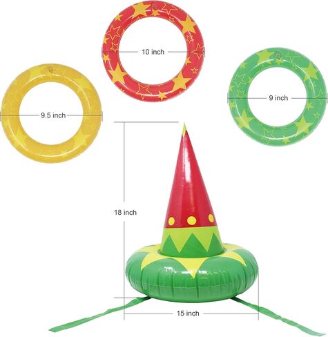 JOYIN Inflatable Elf Hat Christmas Ring Toss Game Set,Holiday Party Favors for Christmas Parties Games Toy in Kuwait