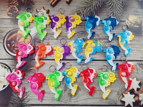 سلسلة مفاتيح فقاعات صغيرة الحجم من colorbopop هدية تململ، هدايا حفلات الأخطبوط، طلاب الفصول الدراسية بنين بنات هدايا عيد ميلاد صغيرة in Kuwait