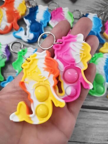 colorbopop Bulk Mini pop Bubble Keychain Fidget Present,octopus Party Favors,Classroom Students Boys Girls Birthday Small Gifts in Kuwait