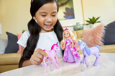 Barbie Dreamtopia Gift Set with Chelsea Princess Doll in Heart Dress, 2 Baby Unicorns and Accessories, Gift for 3 to 7 Year Olds in Saudi Arabia