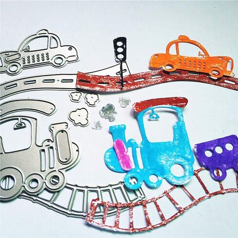 مجموعة قطار السكك الحديدية للسيارات يموت قطع معدنية لسجل القصاصات وصنع بطاقات عيد ميلاد أطفال حرفية عيد الميلاد يموت قطع in Kuwait