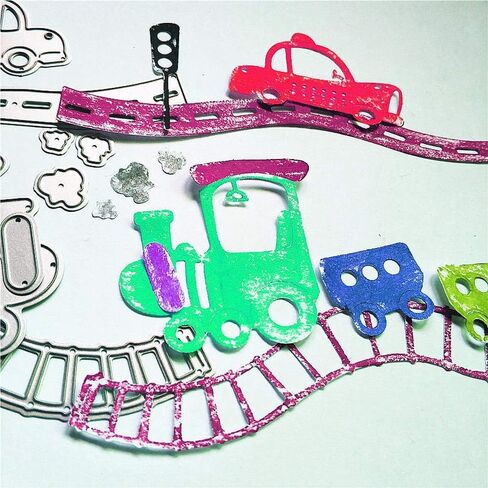 مجموعة قطار السكك الحديدية للسيارات يموت قطع معدنية لسجل القصاصات وصنع بطاقات عيد ميلاد أطفال حرفية عيد الميلاد يموت قطع in Kuwait