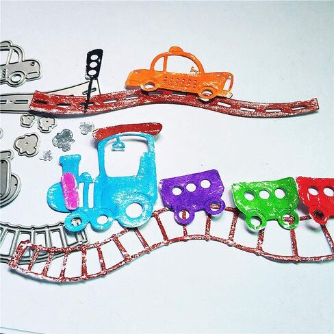 مجموعة قطار السكك الحديدية للسيارات يموت قطع معدنية لسجل القصاصات وصنع بطاقات عيد ميلاد أطفال حرفية عيد الميلاد يموت قطع in Kuwait