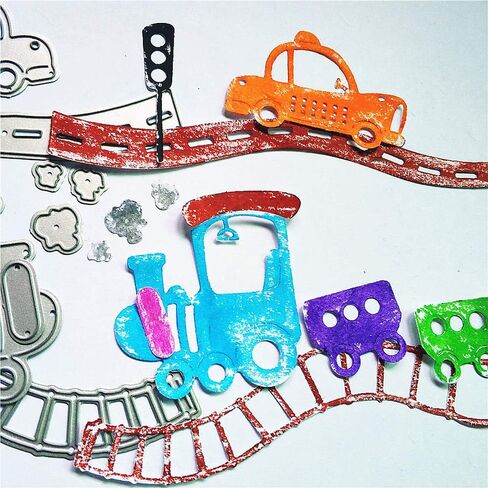 مجموعة قطار السكك الحديدية للسيارات يموت قطع معدنية لسجل القصاصات وصنع بطاقات عيد ميلاد أطفال حرفية عيد الميلاد يموت قطع in Kuwait