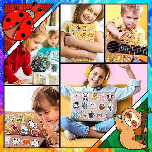 300 PCS Cute Animal Stickers,Animal Stickers for Kids,Waterproof Kawaii Stickers for Water Bottles Laptop Skateboard in Kuwait