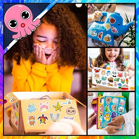 300 PCS Cute Animal Stickers,Animal Stickers for Kids,Waterproof Kawaii Stickers for Water Bottles Laptop Skateboard in Kuwait