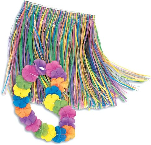 Child Luau Skirt & Lei Set - Vibrant & Tropical Design - Perfect for Parties, Hula Dance, Beach Fun in Saudi Arabia