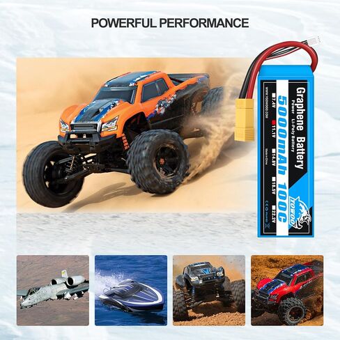 بطارية ليبو Yowoo 3S 5000 مللي أمبير في الساعة 150C 11.1 فولت بطارية ليبو جرافين مع موصل قابس XT60 / TR لطائرة هليكوبتر RC وطائرة هليكوبتر كوادكوبتر وقارب E-Maxx محوري RC سيارات شاحنة عربات التي تجرها الدواب تروجي هوبي (عبوتان) in Kuwait